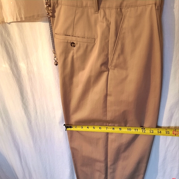 CLUB MONACO Cuffed Ankle Crop High Rise Beige Wide Legs - Picture 9 of 12